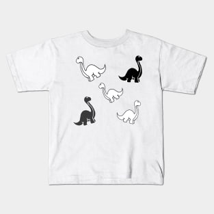 Black and white dinosaurs for art Kids T-Shirt